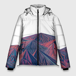 Куртка зимняя мужская Абстрактные Многоугольные Кристальные Горы, цвет: 3D-красный