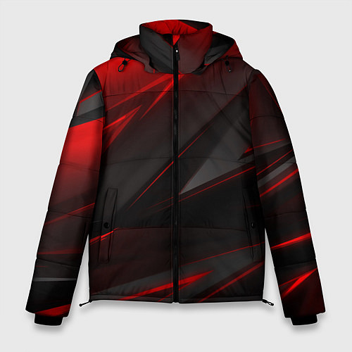 Мужская зимняя куртка Red and Black Geometry / 3D-Светло-серый – фото 1