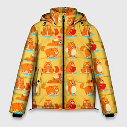 Куртка зимняя мужская NAUGHTY PLAYFUL KITTENS, цвет: 3D-красный