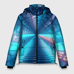 Мужская зимняя куртка Неоновый коридор лаборатории - Синий