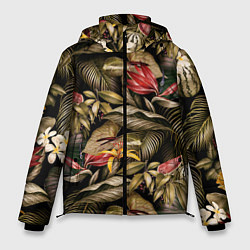 Куртка зимняя мужская Райский сад цветы и фрукты, цвет: 3D-красный