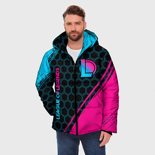 Мужская зимняя куртка League of Legends Neon Gradient / 3D-Черный – фото 3