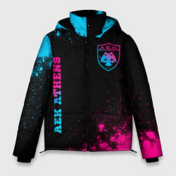 Куртка зимняя мужская AEK Athens - Neon Gradient, цвет: 3D-черный