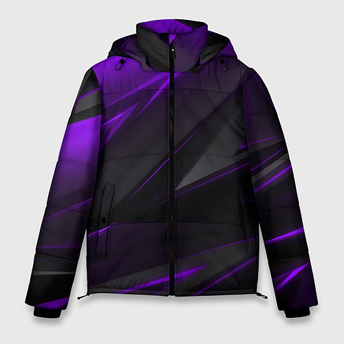 Мужская зимняя куртка Geometry Черный и фиолетовый / 3D-Красный – фото 1