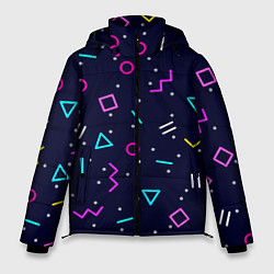 Мужская зимняя куртка Neon geometric shapes