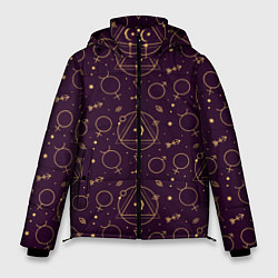 Куртка зимняя мужская Эзотерическая символика - знаки алхимии, цвет: 3D-черный