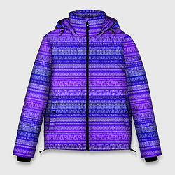 Мужская зимняя куртка Узор в стиле бохо на фиолетовом фоне