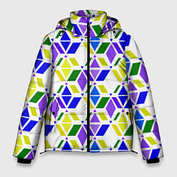 Мужская зимняя куртка Разноцветный неоновый геометрический узор