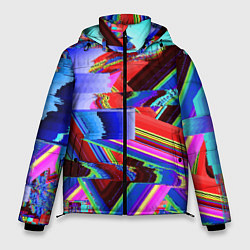 Куртка зимняя мужская Авангардный модный глитч, цвет: 3D-красный