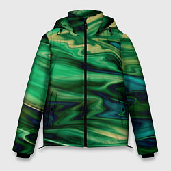 Мужская зимняя куртка Абстрактный узор в зеленых тонах