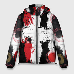 Куртка зимняя мужская Живописная Абстракция, цвет: 3D-красный