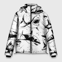 Мужская зимняя куртка Кровожадные акулы - стая