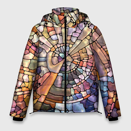 Мужская зимняя куртка Объёмный витраж / 3D-Светло-серый – фото 1