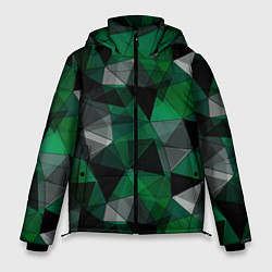 Мужская зимняя куртка Зеленый, серый и черный геометрический