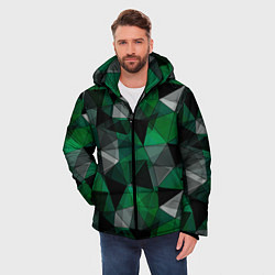 Куртка зимняя мужская Зеленый, серый и черный геометрический, цвет: 3D-красный — фото 2