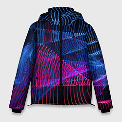 Мужская зимняя куртка Неоновые электронные волнообразные линии