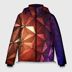 Куртка зимняя мужская Абстрактная металлическая поверхность планеты, цвет: 3D-красный