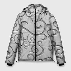 Куртка зимняя мужская Ажурный орнамент на поверхности металла, цвет: 3D-светло-серый
