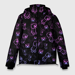Мужская зимняя куртка Minecraft - Creeper красивый градиент