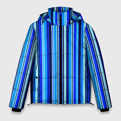 Мужская зимняя куртка Сине голубые полосы