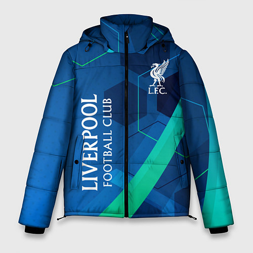 Мужская зимняя куртка Ливерпуль Синяя абстракция / 3D-Красный – фото 1