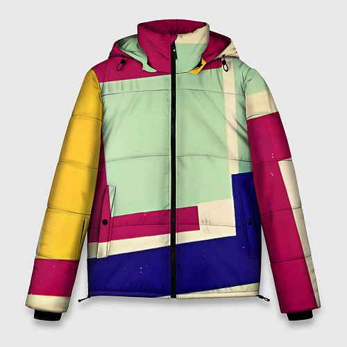 Мужская зимняя куртка В стиле авангардизма / 3D-Светло-серый – фото 1