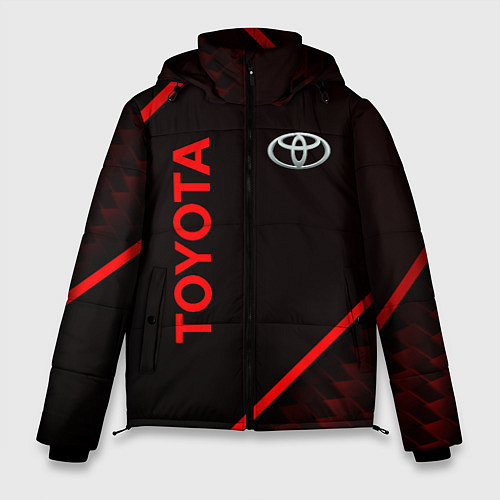 Мужская зимняя куртка Toyota Красная абстракция / 3D-Красный – фото 1