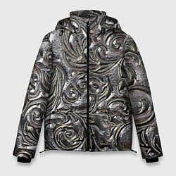 Куртка зимняя мужская Растительный орнамент - чеканка по серебру, цвет: 3D-светло-серый