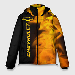 Куртка зимняя мужская Chevrolet - gold gradient: по-вертикали, цвет: 3D-черный