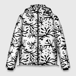 Мужская зимняя куртка Черно белый абстрактный модный узор