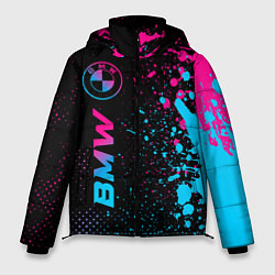 Куртка зимняя мужская BMW - neon gradient: по-вертикали, цвет: 3D-черный