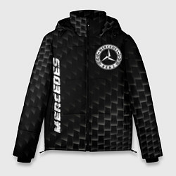 Куртка зимняя мужская Mercedes карбоновый фон, цвет: 3D-черный