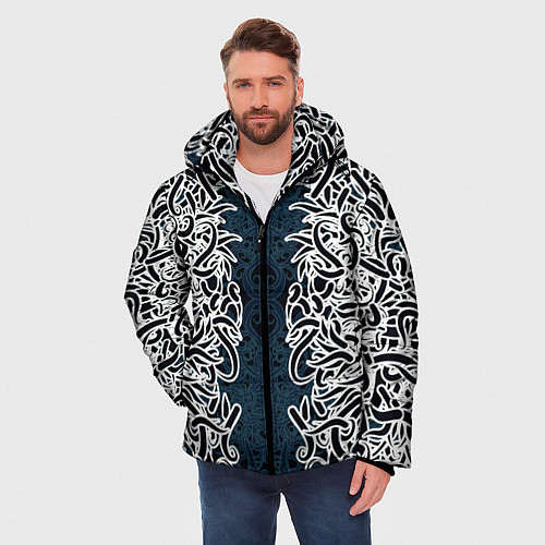 Мужская зимняя куртка Белый шум / 3D-Черный – фото 3