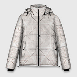 Куртка зимняя мужская Абстрактные геометрические линии и точки, цвет: 3D-черный