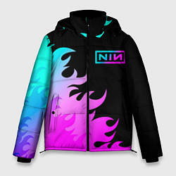 Куртка зимняя мужская Nine Inch Nails неоновый огонь, цвет: 3D-черный