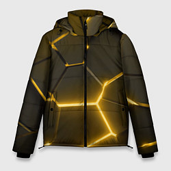 Мужская зимняя куртка Золотые неоновые геометрические плиты