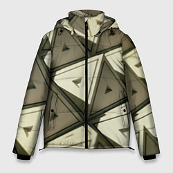 Куртка зимняя мужская 3D иллюзия-пирамиды, цвет: 3D-красный