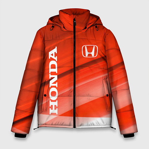 Мужская зимняя куртка Хонда - Красно-белая абстракция / 3D-Красный – фото 1