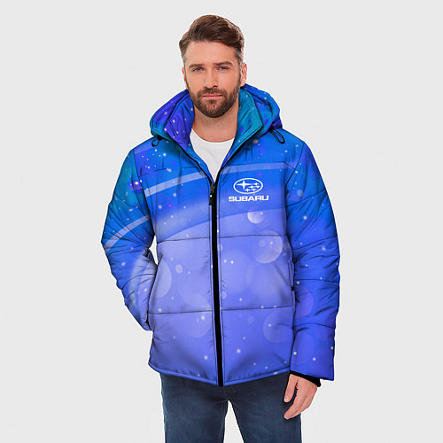 Мужская зимняя куртка Субару - sport / 3D-Черный – фото 3