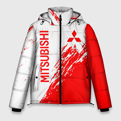 Мужская зимняя куртка Mitsubishi - красная текстура / 3D-Красный – фото 1
