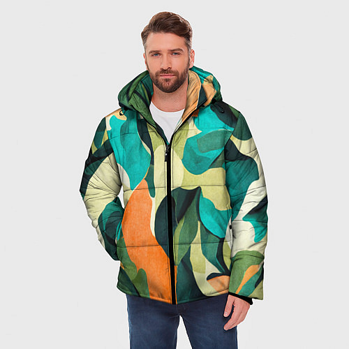 Мужская зимняя куртка Multicoloured camouflage / 3D-Черный – фото 3