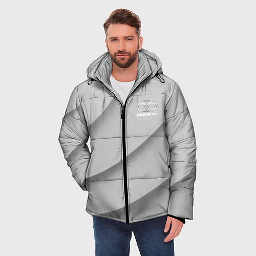 Мужская зимняя куртка Daewoo - серая абстракция / 3D-Черный – фото 3