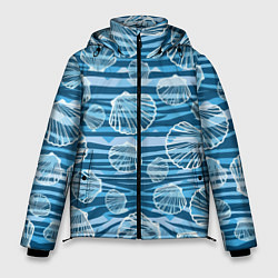 Мужская зимняя куртка Паттерн из створок ракушки - океан