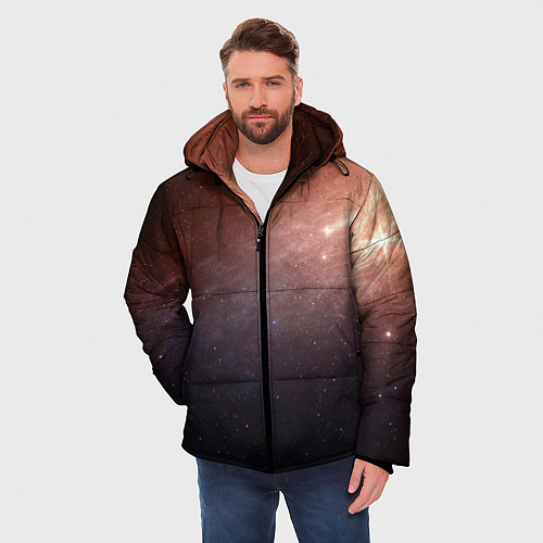 Мужская зимняя куртка Космос из сердца / 3D-Черный – фото 3