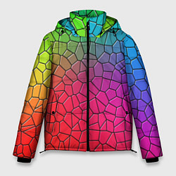 Куртка зимняя мужская Разноцветное витражное стекло, цвет: 3D-красный