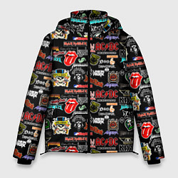 Куртка зимняя мужская Famous musical rock bands, цвет: 3D-черный