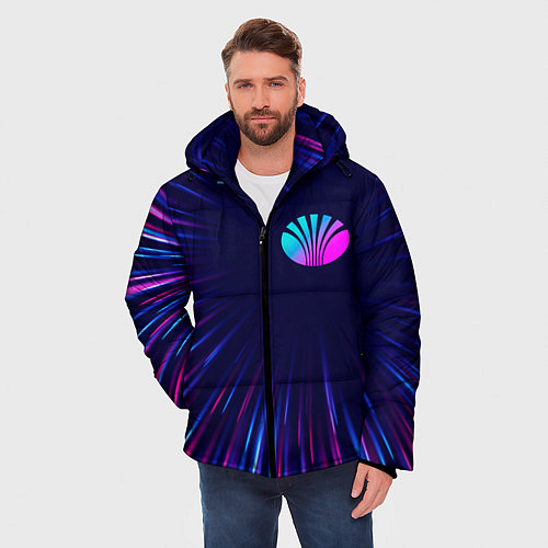 Мужская зимняя куртка Daewoo neon speed lines / 3D-Черный – фото 3