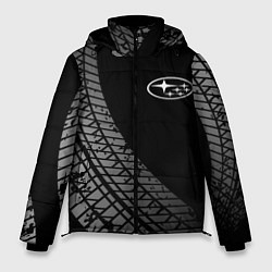 Куртка зимняя мужская Subaru tire tracks, цвет: 3D-черный