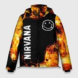 Куртка зимняя мужская Nirvana и пылающий огонь, цвет: 3D-черный