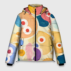 Куртка зимняя мужская Глазастики, забавный рисунок, цвет: 3D-светло-серый